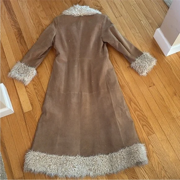 Free People Vintage Misdemeanor Penny Lane Long Leather Fur Coat - Picture 4 of 13